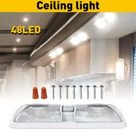Xdd-06-tm1 Auxito Rv Led 12v Ceiling Fixture Double Dome Light For Camper Trailer Marine Frost