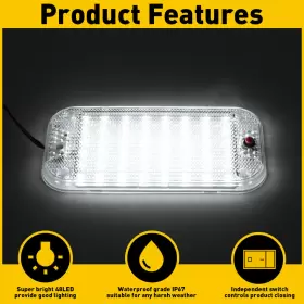 Auxito Xdd-f-2pcs Led Rv Interior Ceiling Light Dome Car Boat Camper 12v Trailer 6000k White 6x #3 Auxito Xdd-f-2pcs Led Rv Interior Ceiling Light Dome Car Boat Camper 12v Trailer 6000k White 6x #3