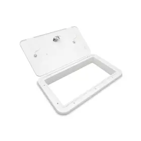 B&b Molders 810126231772 Multi-purpose Hatch With 2 Vermin Doors Key Lock Polar White