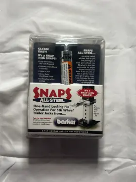 26810 Barker Snaps All Steel One Handed Locking Pin 5th Wheel Trailer Jacks 7/16