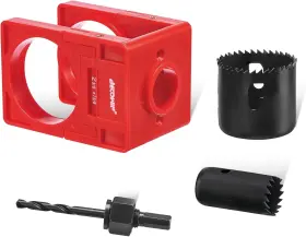 Bc20539 Becowin 1-3/8 Inch - 1-3/4 Door Lock Installation Set With Guide Template Red1 Bc20539 Becowin 1-3/8 Inch - 1-3/4 Door Lock Installation Set With Guide Template Red1