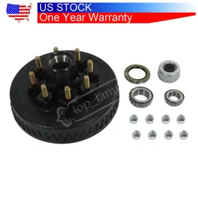 865916 Beizh57 22050 Hd 8 On 6.5 Inch Trailer Hub Drum Set With 9/16 Studs