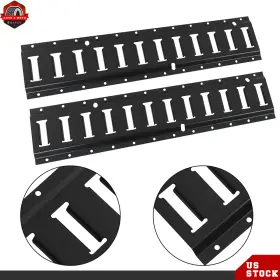 Ber475905 Berliii E Track 2 Pack Tie Down Rail Kit 2ft For Garages Vans Trailers Coat Black Steel