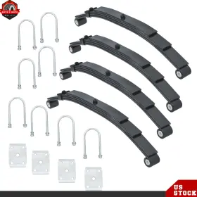 Ber526590 Berliii 5000lb Tandem Trailer Axle Suspension Kit 4 Leaf Springs With U-bolt/hanger Ber526590 Berliii 5000lb Tandem Trailer Axle Suspension Kit 4 Leaf Springs With U-bolt/hanger
