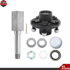 Ber651345 Berliii 5 On 4.5 Inch Bolt Circle Trailer Hub Bearings Assembly And Square Shaft Bt16 Spindle Ber651345 Berliii 5 On 4.5 Inch Bolt Circle Trailer Hub Bearings Assembly And Square Shaft Bt16 Spindle