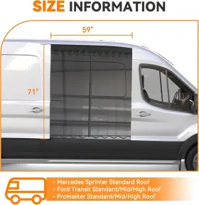 Bec1888 Besteryus Van Bug Screen For Ford Transit Mercedes Sprinter Promaster Magnetic Net New #2