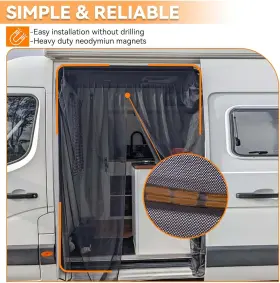 Bec1888 Besteryus Van Bug Screen For Ford Transit Mercedes Sprinter Promaster Magnetic Net New #3