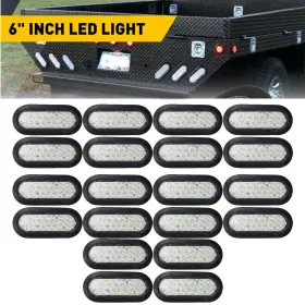 C13022 Bettercloud 20x 6 Inch Oval White 24 Led Trailer Truck Reverse Backup Tail Lights Clear Lens 12v C13022 Bettercloud 20x 6 Inch Oval White 24 Led Trailer Truck Reverse Backup Tail Lights Clear Lens 12v