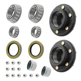 6ej1fc Bfo 2 Trailer Hubs 6000# 6 Lug 6x5.5 Idler Axle With Dust Caps Plugs Nuts 25580