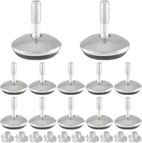 Ty220510-501 Bivethoi 12 Pack M6 Swivel Furniture Leveling Feet Adjustable Silver Ty220510-501 Bivethoi 12 Pack M6 Swivel Furniture Leveling Feet Adjustable Silver