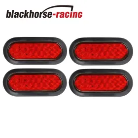 Blackhorse-racing 414307000160 4pc 6 Inch 24led Oval Truck Trailer Stop Turn Tail Brake Sealed Lights With Grommet Blackhorse-racing 414307000160 4pc 6 Inch 24led Oval Truck Trailer Stop Turn Tail Brake Sealed Lights With Grommet