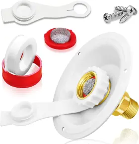 49351092863293 Boltigen Rv City Water Inlet With Check Valve Fill White Big Flange