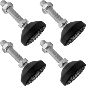 Jr221116027 Bonsicoky 4 Pcs M12 Metal Adjustable Leveling Feet Heavy 3.2 Inch Height Black