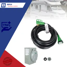 Bt68229b Botjj For 3-prong Power Inlet Box 125v/250v And 30 Feet 50 Amp Locking Rv Extension Cord
