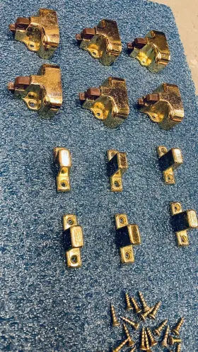 0864xc Brainers Mfg Vintage Brass Plated Drawer Catches Surface Mount Cabinet Door Rv - 6 Pairs #2