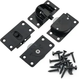 Brand Itrolle 740866413247 2sets Black Sliding Cabinet Hardware Component Home Wardrobe Door
