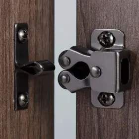 Brand Keenkee 761710526760 4 Pcs Cabinet Latch Double Roller Catch Hardware For Cupboard Blacknickel