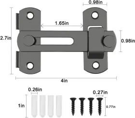 22-jt Brand Veapiz 2pcs Barn Door Lock 180 Degree Flip Sliding Latches Gate Black #2