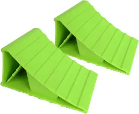 Jjhgj82 Branded 2 X Heavy Duty Solid Wheel Chocks Trailer Rv Camper Truck Car Tire Stopper
