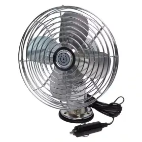 Rp-1179 Branded 12-volt Metal Fan Heavy-duty Truck Car Camper Boat 2-speed Mountable Chrome New