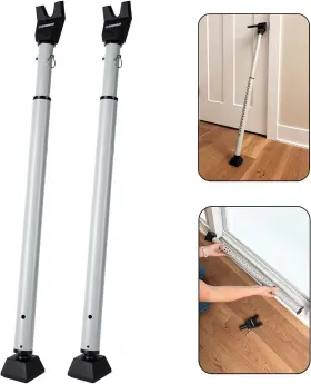 675-83201 Brinks Brinks- Portable Door Security Bar Silver 2 Pack- Adjustable Pack