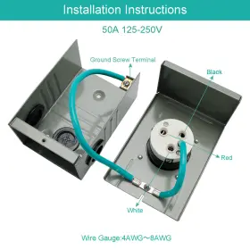 N002-a004 Bruce&shark Rv 50 Amp Power Inlet Box Outdoor Receptacle 3 Prong Locking Plug With Led Light #3 N002-a004 Bruce&shark Rv 50 Amp Power Inlet Box Outdoor Receptacle 3 Prong Locking Plug With Led Light #3
