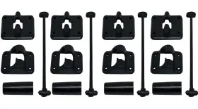 4xrv010b C&n Rv Camper Door Catch Latch Holders T-style With Stops Black - Pack Of 4