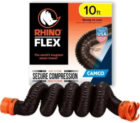 Camco 014717397742 Rhinoflex 10 Rv Sewer Hose Extension - Features Collapsible Design For