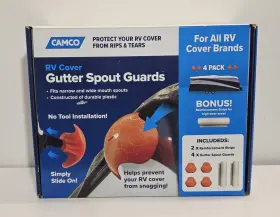 Camco 014717422604 Rv Gutter Spout Guards X4 - Bonus 2x Reinforcement Strips New