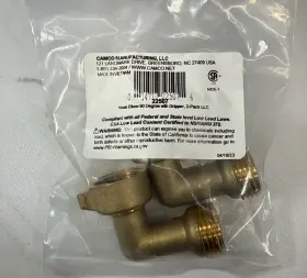 22507 Camco 22504 2 Pack Hose Connector 90 Degree Elbow With Gripper 5/8 Inch Npt