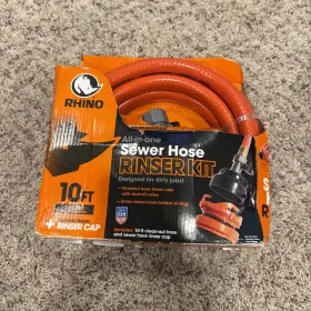 22999 Camco Rhinoflex 10ft Orange Clean Out Water Hose With Rinser Cap New Usa 22999 Camco Rhinoflex 10ft Orange Clean Out Water Hose With Rinser Cap New Usa