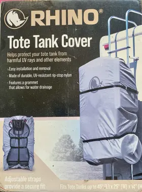 39019-u-a Camco Rhino Rv Tote Tank Cover For 28 And 36 Gallon Tanks Large Gray Open Box