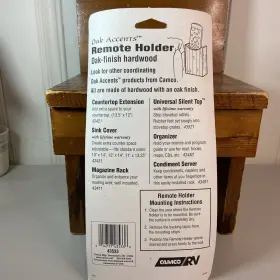 43533 Camco - Oak Accents Tv Remote Control Holder Mountable Organizer New #2