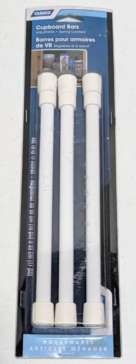 44063 Camco Cupboard Bars Fits 10 To 17 Inches New Old Stock #44063