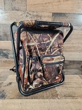 51908 Camco Camping Stool Backpack Cooler Camouflage