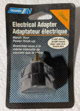 55103 Camco Rv Electrical Adapter Nos 15 Amp-male To 30 Amp-female #55103