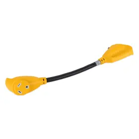 55205 Camco - Power Grip 18 Inch Dogbone Adapter With Handle 30a Male 55205 Camco - Power Grip 18 Inch Dogbone Adapter With Handle 30a Male