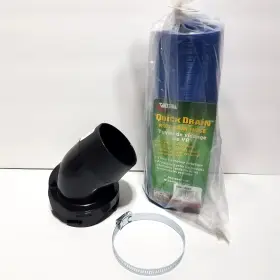 Camco/valterra 39402 45 Degree Hose Adapter With D04-0047 Standard Quick Drain Clamp