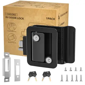 Rvl-mb-1p Camjoke Paddle Door Lock Deadbolt Camper Entry Latch Replacement Kit 4 Keys Rv Travel