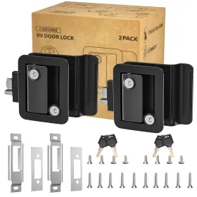 Rvl-mb-2p-2k Camjoke Paddle Door Lock Deadbolt 2 Locks Different Keys Camper Trailer Rv Travel Entry