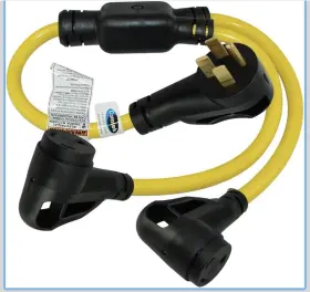 Rl-15961 Camp Power 883943013395 New Rv Y Adapter Cord P/n 50a 125/250v To 2 30a 125v 5th W