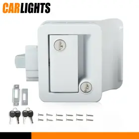 C-02etd0002awt Carlights White Rv Paddle Entry Door Lock Latch Handle Knob Deadbolt Camper Cargo Trailer C-02etd0002awt Carlights White Rv Paddle Entry Door Lock Latch Handle Knob Deadbolt Camper Cargo Trailer