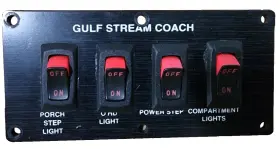 911t85 Carling Ra901/911t85 Gulf Stream Coach Panel Mount Snap-in Rocker Switch 911t85 Carling Ra901/911t85 Gulf Stream Coach Panel Mount Snap-in Rocker Switch