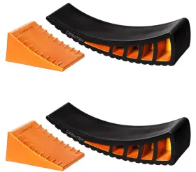 Carmtek 672299806849 Camper Leveler Kit 2-pack Curved Rv Levelers And Chocks For Dual Axle Trailers