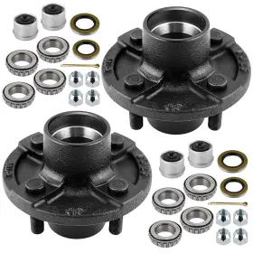 Frj20-0028 Carpai X4 Trailer Axle Kits With 4 On Inch Bolt Idler 1 Hub And Round Bt8 Spindle - Set Of 2
