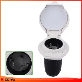 Ze1090720016076001g Cciyu 125/250v 50 Amp Rv Power Cord Twist Lock Inlet With 3 Stainless Steel Pin