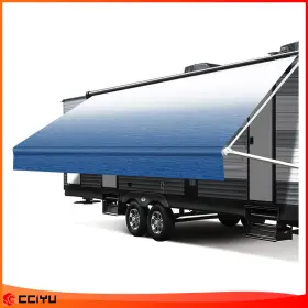 Ze1185213017831201g Cciyu Rv Awning Fabric 21.1ft Length Camper Blue Replacement Shade