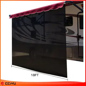 Ze1187260217878001g Cciyu 17.1 Feet Length Rv Awning Fabric Camper Black Replacement Shade 8ft 96 Inch
