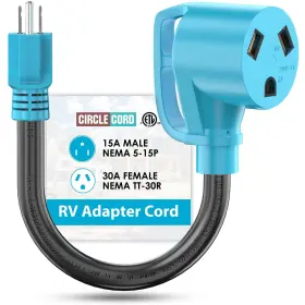 Ac1530 Circlecord 30a To 110v Rv Adapter Tt30r Nema 515p 10ga Dogbone