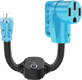 Ed-15m50fop Circlecord Overload Protector 50 Amp To 15 110 Volt Rv Adapter Cord Blue